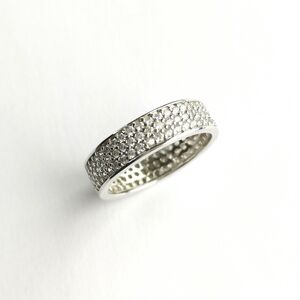 White Sapphire eternity band ring in Sterling Silver size 8